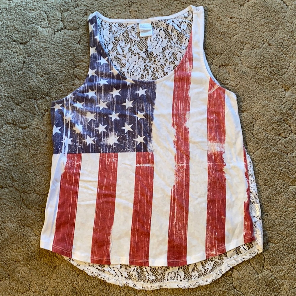 LN women me XL American 🇺🇸 Tank with lace back